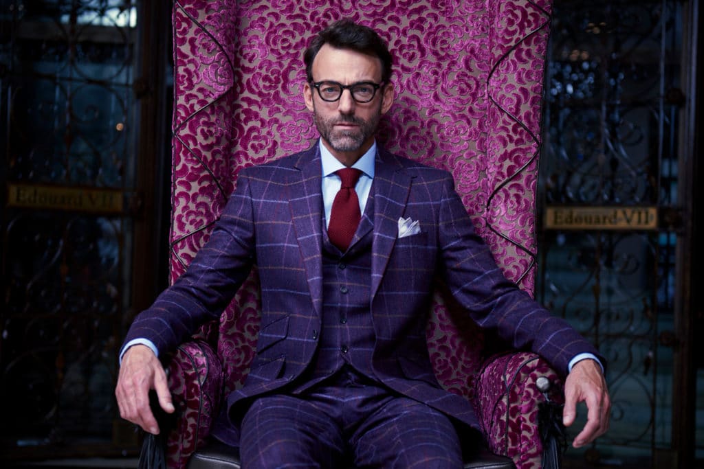 Gilet de costume en tweed et à carreaux