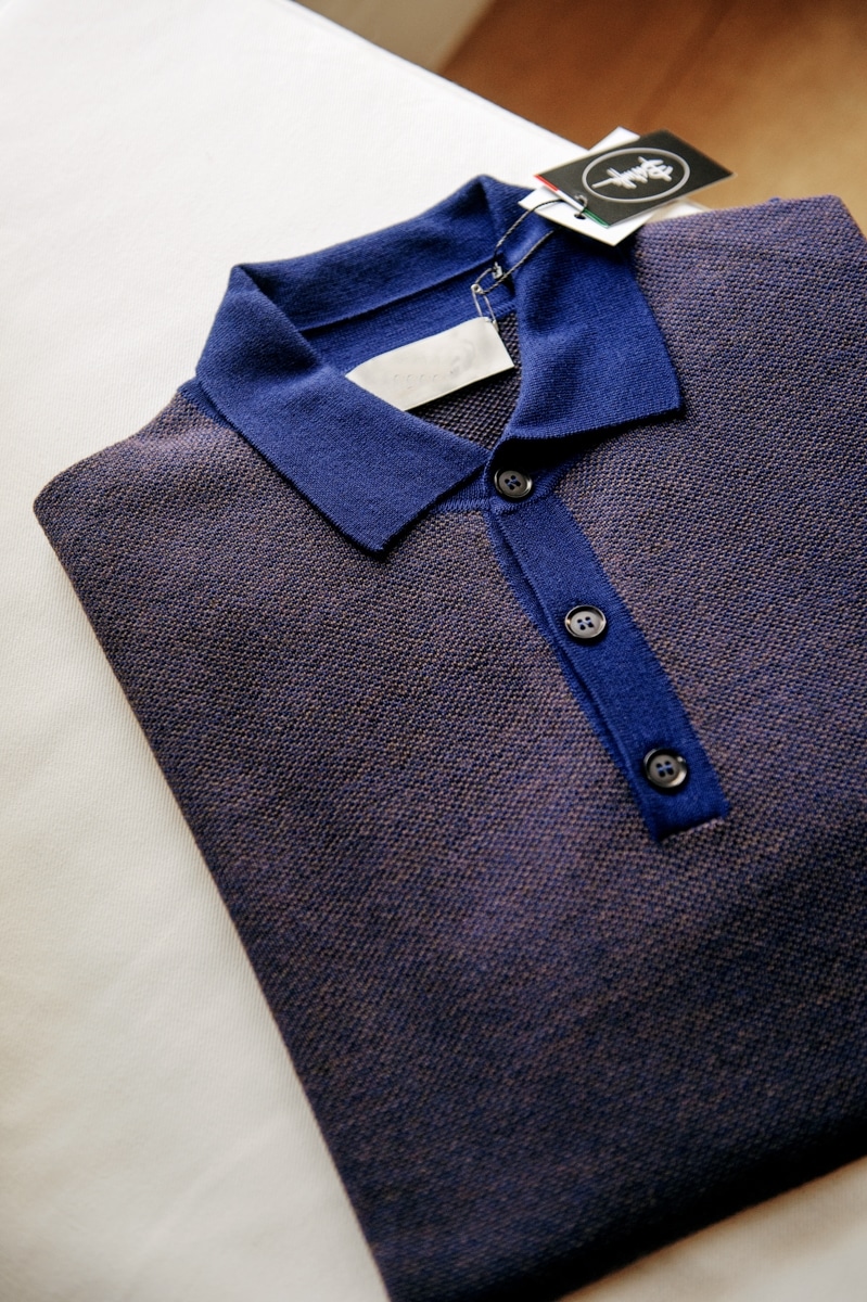 Col polo en maille chinée