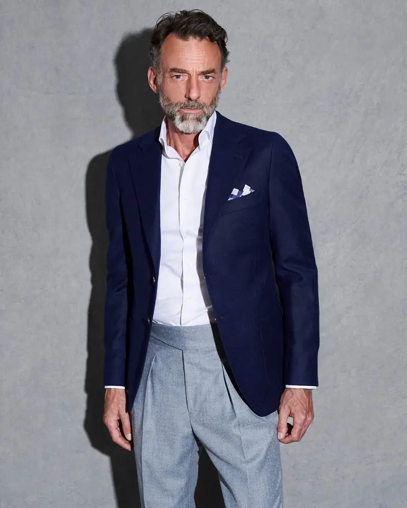 veste bleu sur mesure