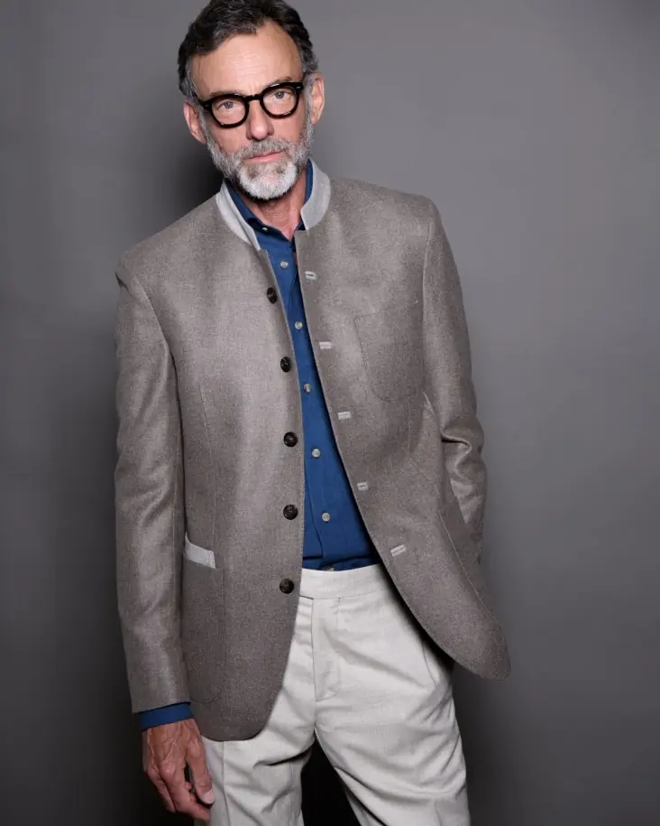 Veste Bellagio en flanelle gris taupe