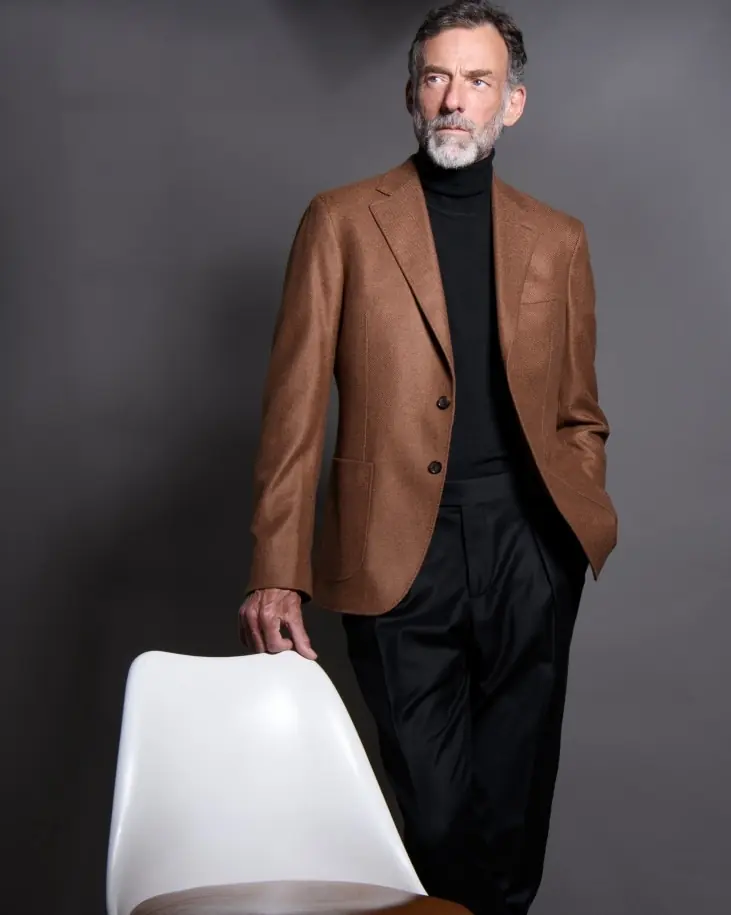 veste sur mesure marron