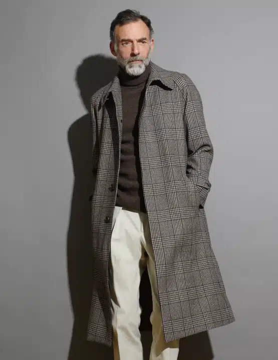 Manteau raglan motif prince de galles