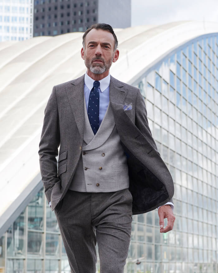 Chemise sur mesure gris ouvert Artling