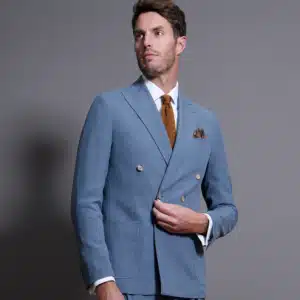 costume croisé bleu clair