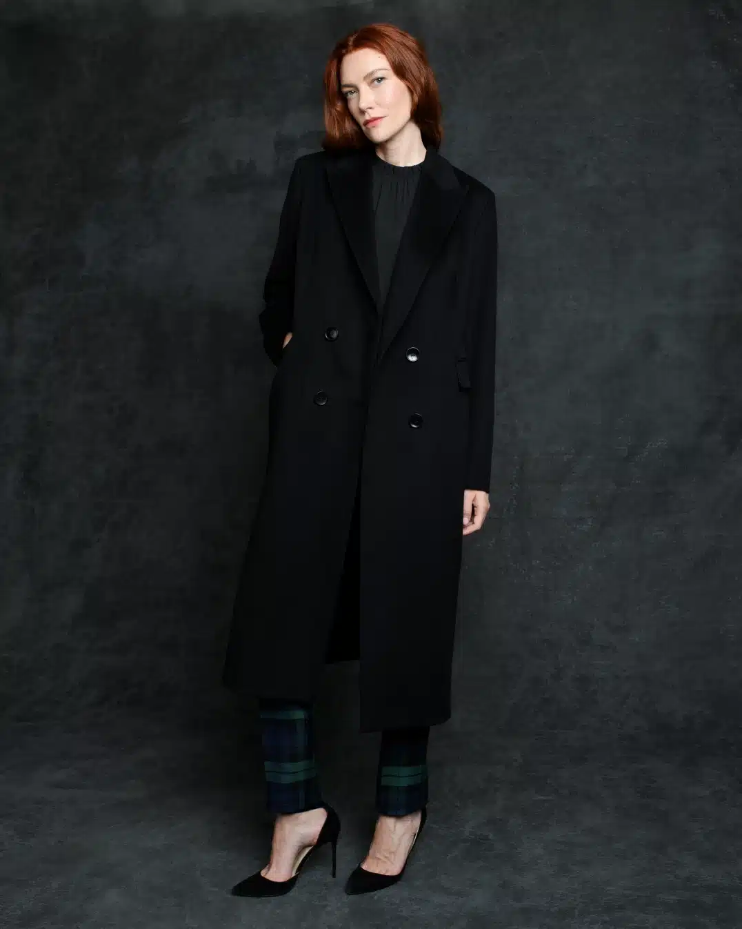 ARTLING Paris - Tailleur sur mesure - Manteau croisé en laine et cachemire noir