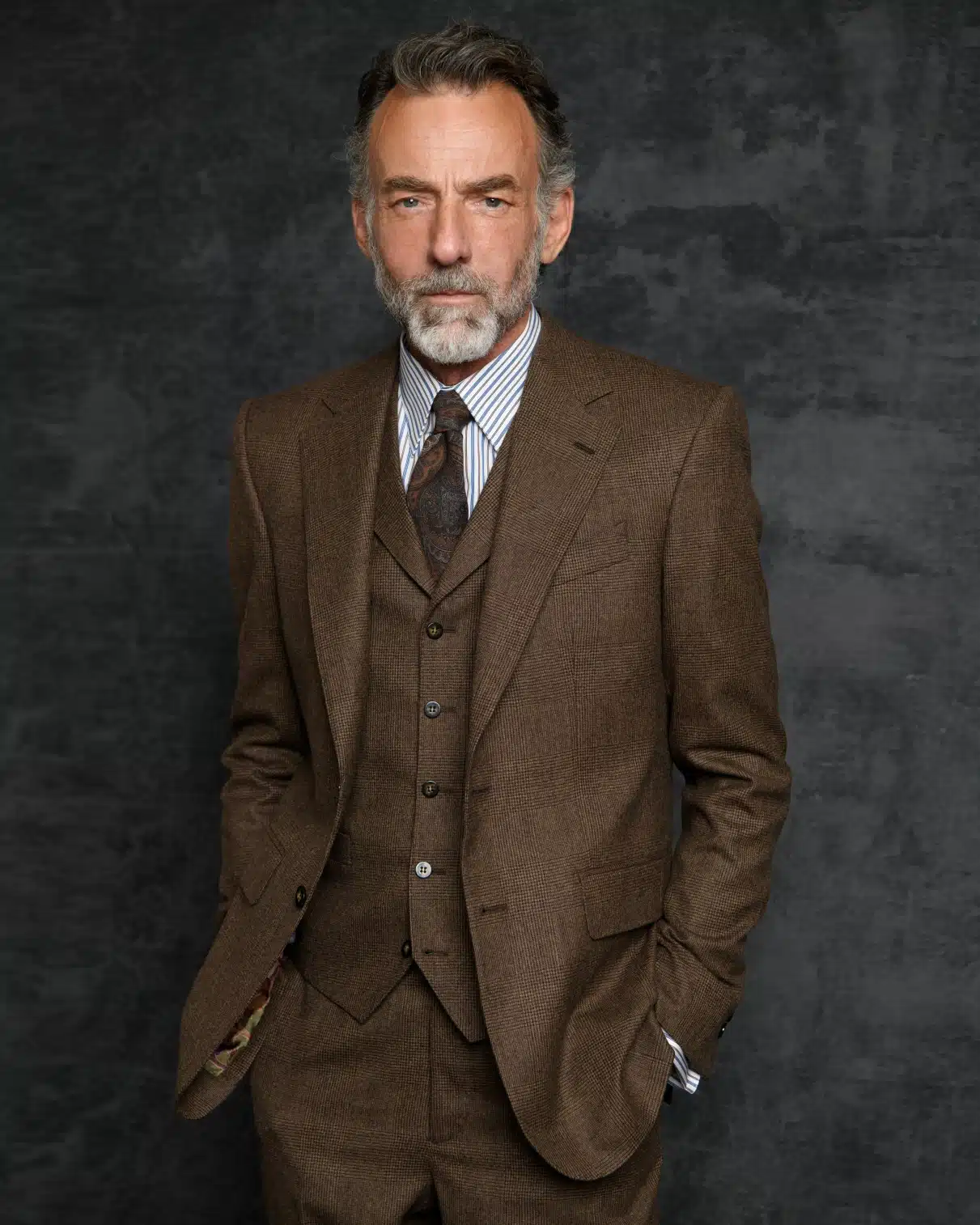 Artling Paris - sur mesure - Costume 3 pièces motif prince de galles marron