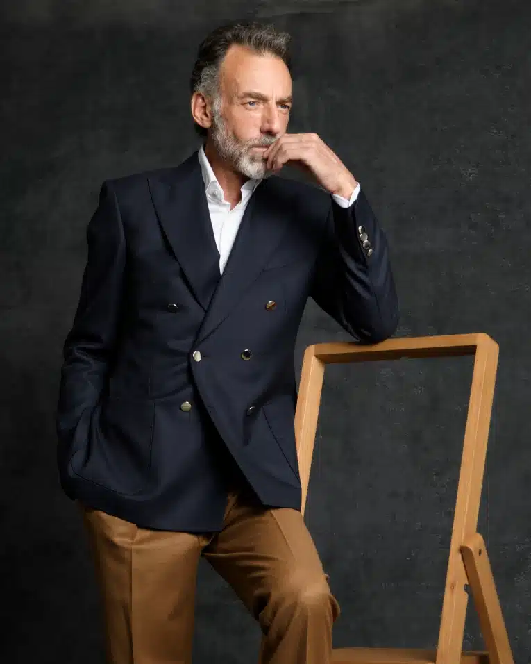 Artling Paris - sur mesure - Ensemble blazer navy croisé pantalon gurkha