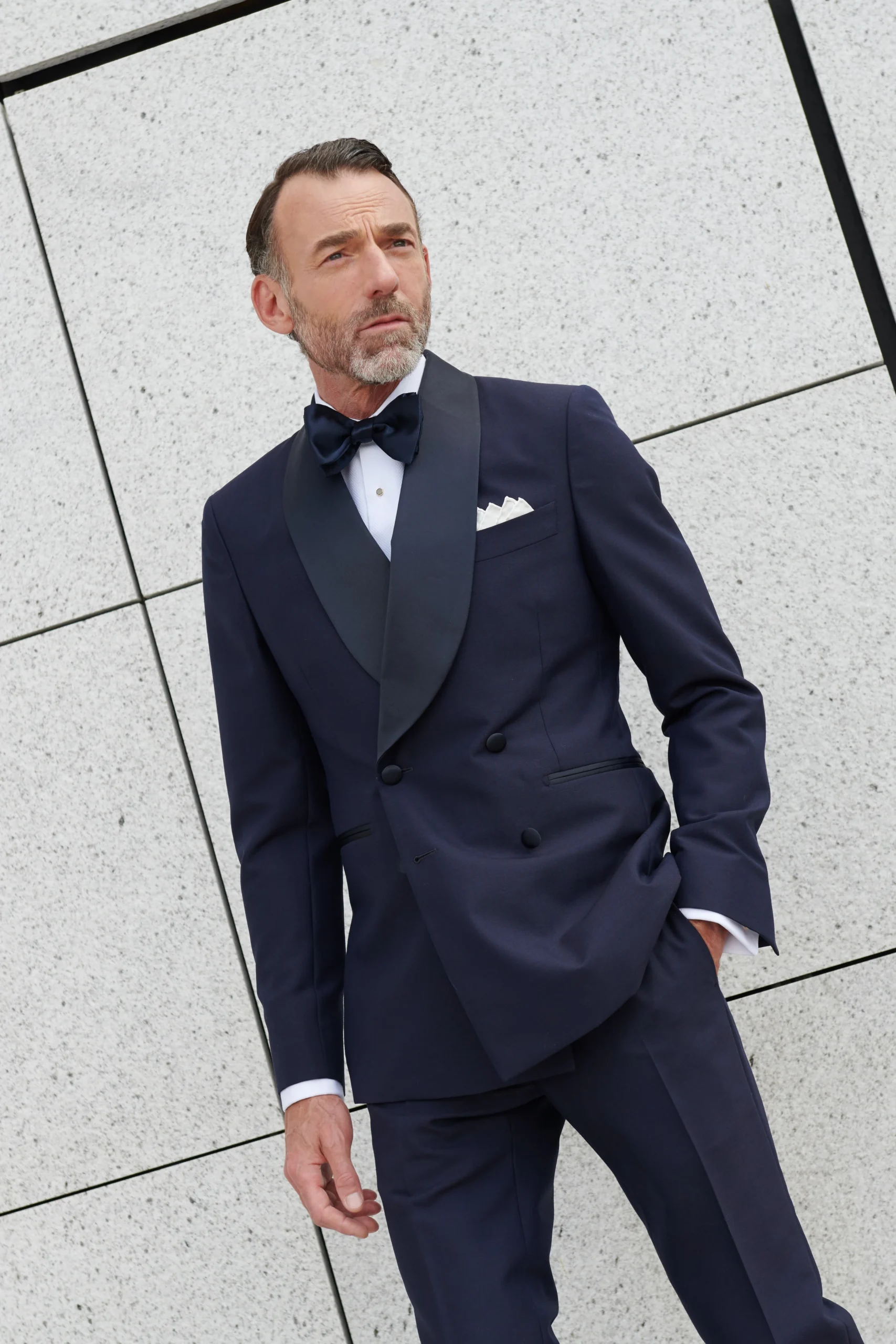 Smoking croisé bleu marine